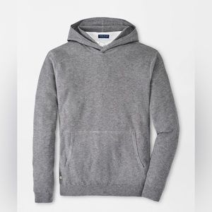 Peter Millar Willacy Textured Wool Blend Pullover Hoodie XL British Grey $248